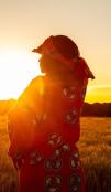 Woman looking at the sun